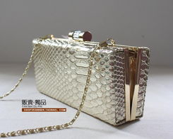 優雅出行，璀璨綻放——美國品牌蛇紋金屬質感鏈條手拿包